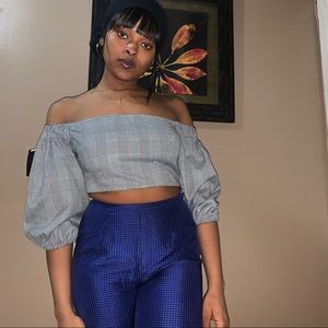 FOREVER 21 bishop sleeve crop top